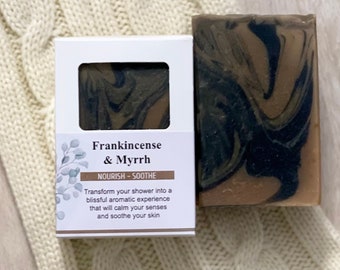 Frankincense & Myrrh Soap: Organic Shea Butter, Manuka Honey