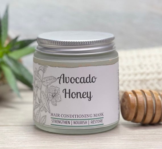 Avocado Hair Growth Deep Conditioning Mask, damaged dry hair treatment, organic leave in conditioner, ayurvedic botanical hair mask 3 in 1