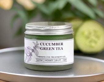 Organic Cucumber Eye Gel for Hydration and Firming - Deep Moisture Fix for Dark Circles with Vitamin C