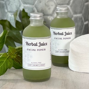 Herbal Toner: helps reduce appearance of pores, balance and hydrate skin, organic facial toner, herbal juice with cucumber