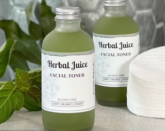 Herbal Toner: helps reduce appearance of pores, balance and hydrate skin, organic facial toner, herbal juice with cucumber