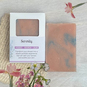 Serenity Relaxing Soap infused with lavender, vanilla and chamomile, all natural and organic soap bars, vegan | zero waste