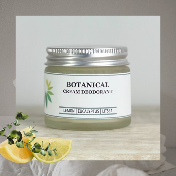 Botanical deodorant cream with magnesium for sensitive skin - vegan, baking soda free and aluminum free