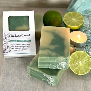 Natural Key Lime Coconut Soap Bar with Coconut Shell Powder, Gentle Exfoliation and Fresh Aroma, Zero Waste Packaging bild 8