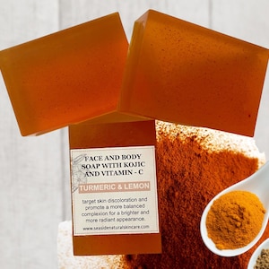 Turmeric Kojic Soap with Vitamin-C and soothing Aloe Vera, face and body soap