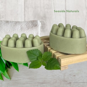 Rosemary Mint Shampoo Bar infused with Tea Tree and Avocado, supports healthy hair growth and scalp 5oz