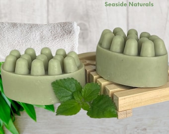 Rosemary Mint Shampoo Bar infused with Tea Tree and Avocado, supports healthy hair growth and scalp 5oz