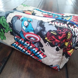 Avengers inspired travel tote, travel organizer, accessory bag, travel bag, makeup bag, cosmetic bag