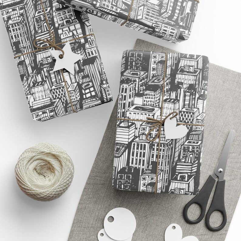 Cityscape Wrapping Paper | Gift Wrap Roll image 1