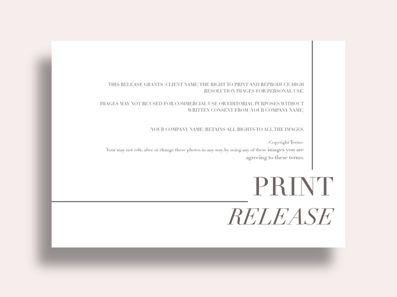 photo print release template photo print release template