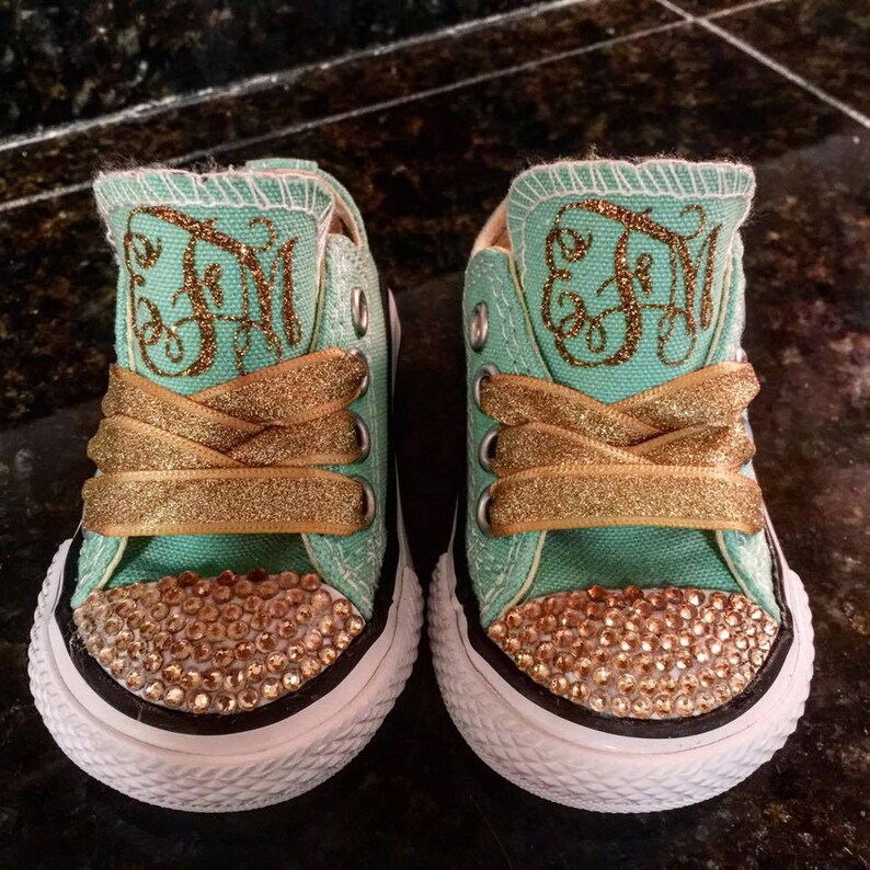 monogrammed white converse