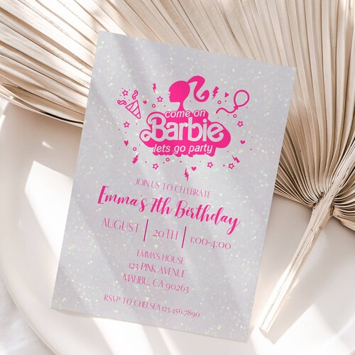Barbie Invitation Come on Barbie Lets Go Party Birthday Party Etsy