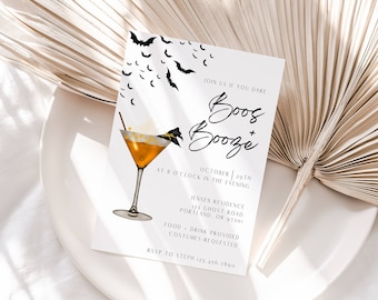 Boos and Booze Halloween Party Invitation: Spooky Costume Invite (Digital)