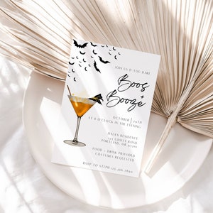 Halloween Invitation Boos and Booze Adult Halloween Invite Boos and Booze Invitation Spooky Costume Party Invite Digital Instant