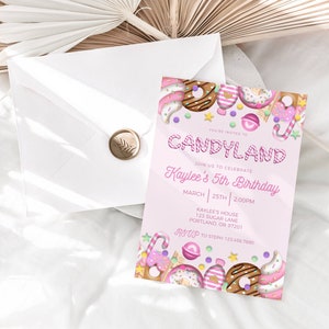 Candyland Birthday Invitation, Digital Candyland Invite, Sweet Celebration Invitation, Any Age Invite, Candy Theme Party, Instant Download