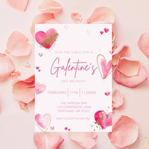 Galentine's Day Party Invitation, Friends Valentine's Party, Galentine's Day Brunch Invite, Galentine's Card, Party Invite, Instant Download