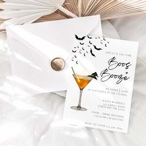 Boos and Booze Halloween Party Invitation: Spooky Costume Invite (Digital) image 2