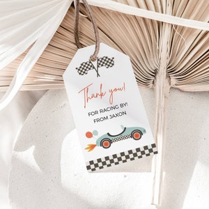 Growing Up Two Fast Party Favor Tags, Race Car Birthday Thank You Tags, Race Car Goodie Bag Tags, Boys 2nd Birthday, Instant Download