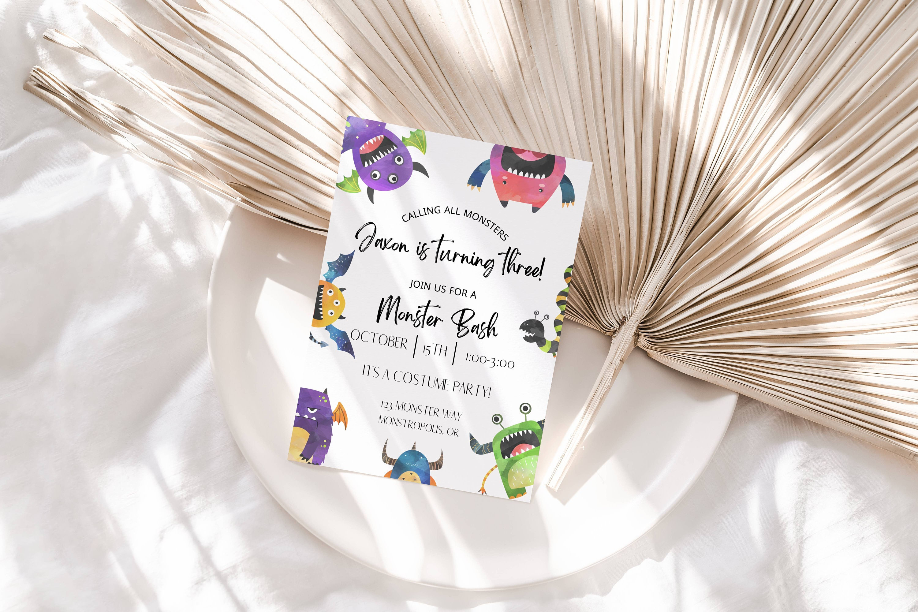 Monsters Birthday Invitation Monster Bash Invite Calling All Monsters Invite Halloween Costume Party Invite Digital Instant Download