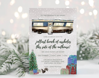Funny Christmas Vacation Party Invitation: Editable Griswold Design (Digital Download)