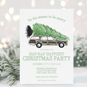 Weihnachten Urlaub Weihnachten Party Einladung, Clark Griswold, Hap Hap-glücklichste Weihnachtsfeier einladen, lustige Weihnachten Instant Download