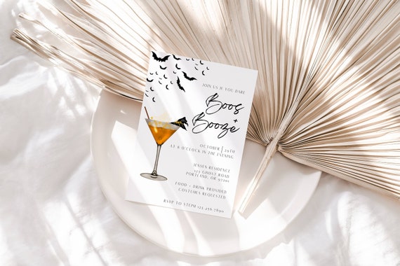 Boos and Booze Halloween Party Invitation: Spooky Costume Invite (Digital)
