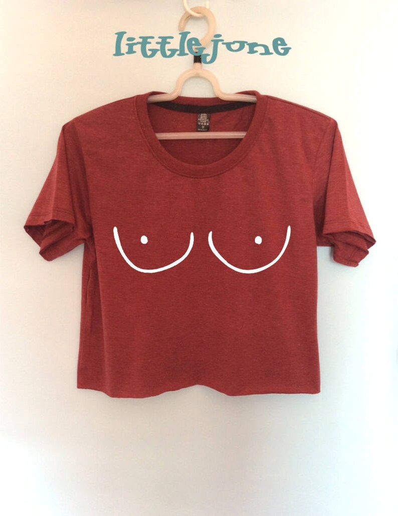 Boob Boobs black crop top is screen for women size is S-M-L-XL . This showing is size S
