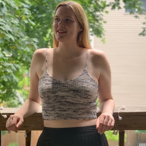 Knit Crop Top Pattern: Easy V-Neck Bralette (PDF Pattern)