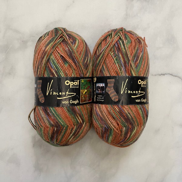 Opal Vincent van Gogh Gaugins Stuhl // sock yarn, secondhand yarn, wool yarn, sock wool, van Gogh inspired sock yarn, destash yarn