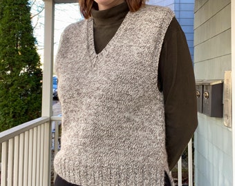 V-Neck Vest Knitting Pattern: Sleeveless Knit Pullover (PDF Pattern)