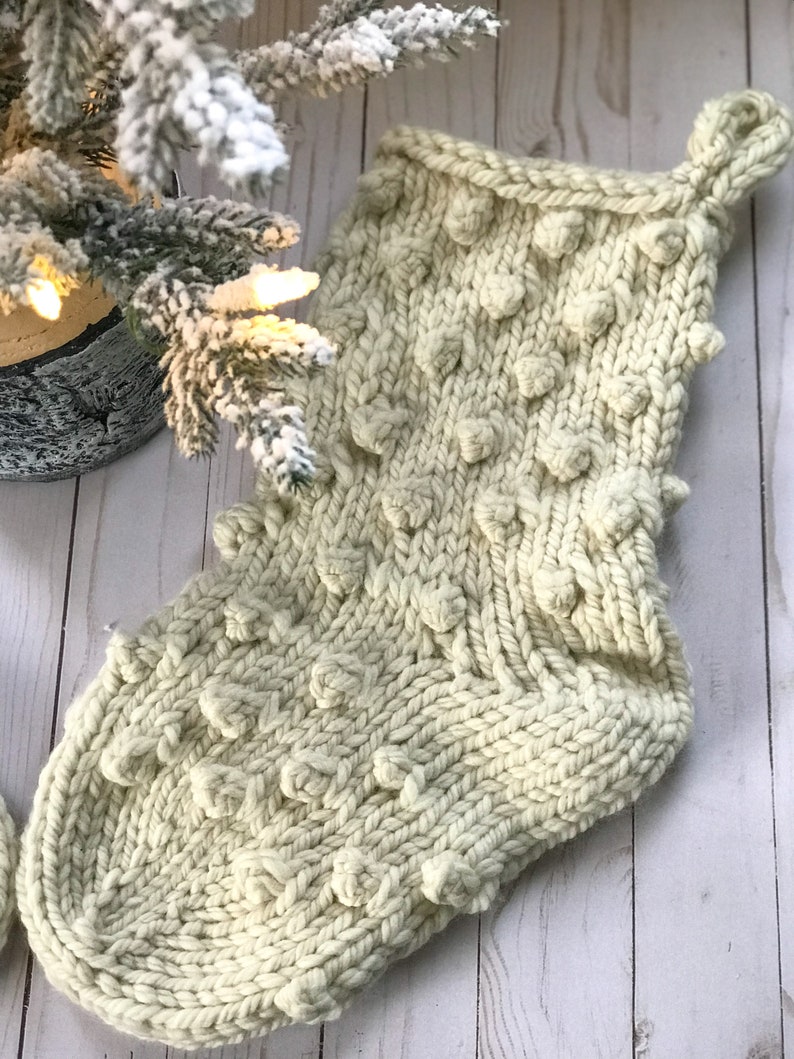 Bobble Stocking Pattern, Christmas Knitting Patterns, Holiday Knits, Knit Stocking Pattern, Knit Christmas Stocking image 2