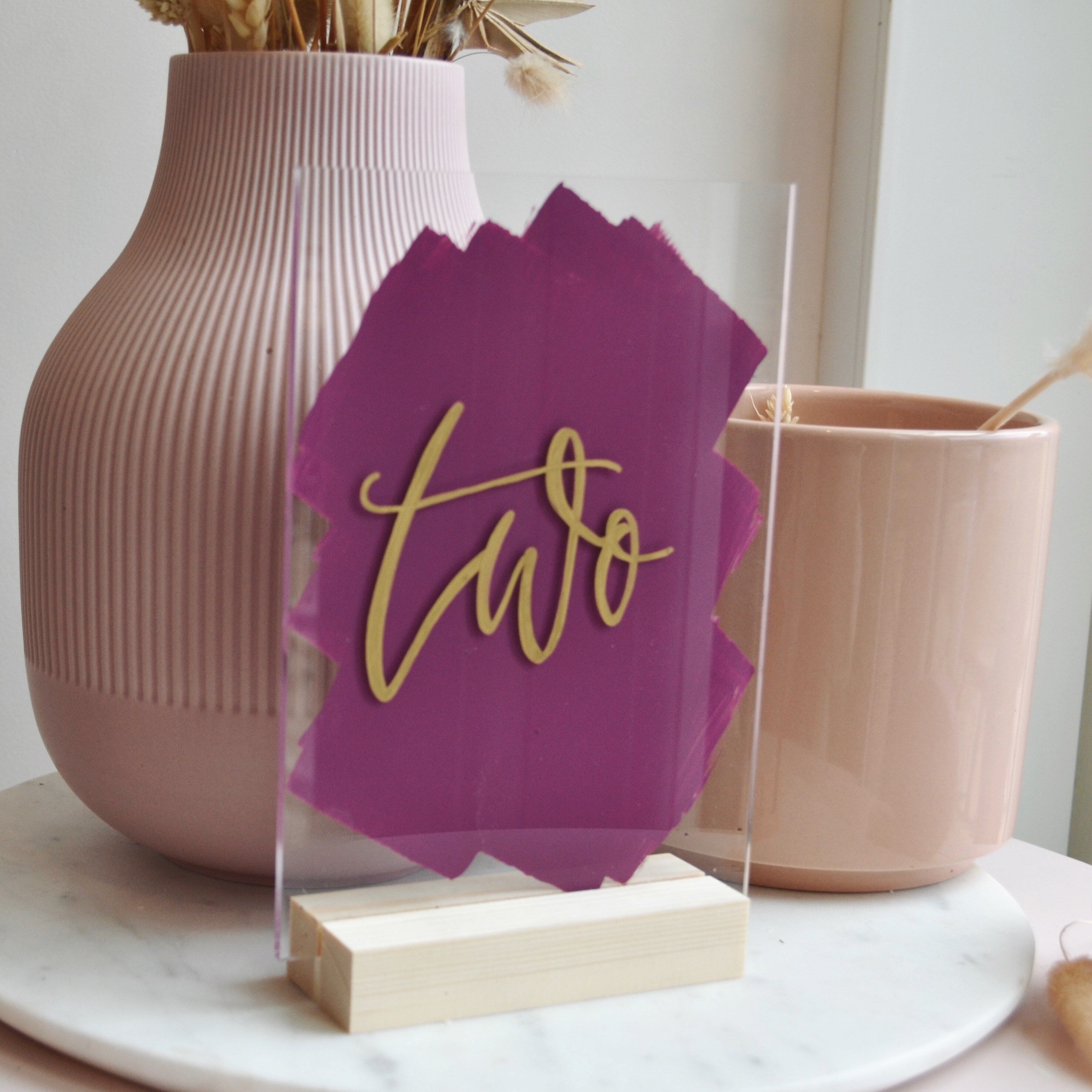 Acrylic Table Numbers Hand Painted Hand Painted Acrylic Etsy UK