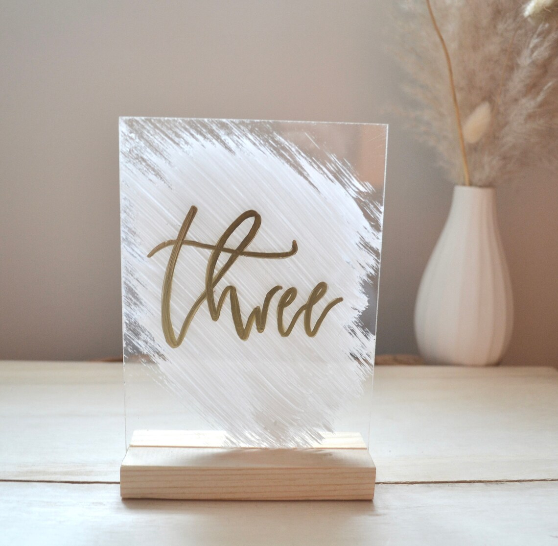Acrylic Table Numbers Hand Painted Hand Painted Acrylic Etsy