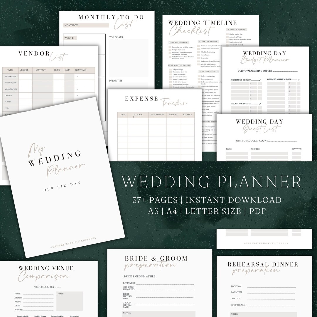 Wedding Planner Printable, Printable Wedding Planner Pages, Wedding ...