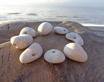 8 Small Holey Stones 0.7-1"/1.8-2.6cm Hag Stones - Pebbles With Natural Hole - Decorative Beach Find - Odin Stone Talismans #76H
