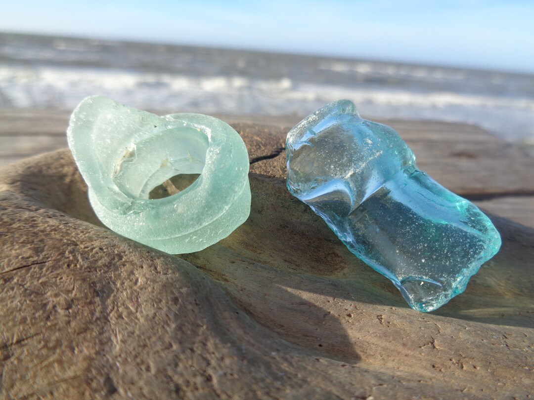 Rare Frosted Round Genuine Sea Glass Pieces Sea Glass Bottle Tops ...