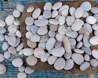 Selection Of 70 Tiny/Small Beach Pebbles 0.6-1.2"/1.5-3 cm Quality Small Sea Pebbles - Small Beach Pebbles - Decorative Beach Finds #225