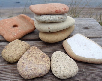 9 Beach Brick, Pottery  1.5-3.3''/3.9-8.4cm Beautiful Shaped Sea Brick,Beach Pottery - Beach Terracotta  Pieces #17