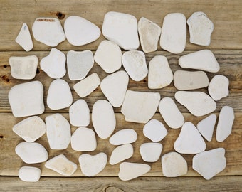 Selection of 40 Beach Pottery 1-1.8"/2.6-4.7cm Bulk Sea Pottery - Old Beach Pottery Shards #82