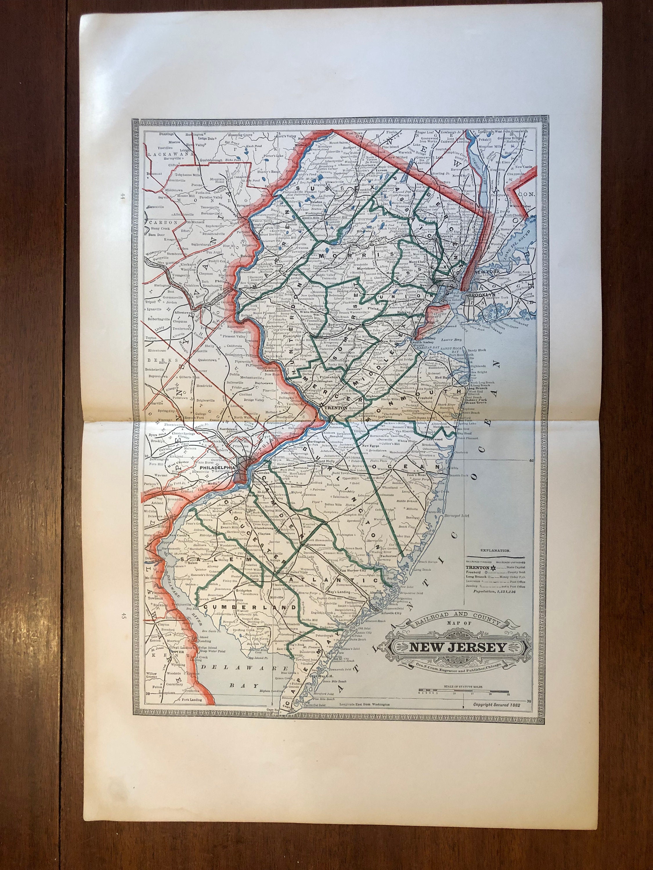 1883 New Jersey Map,