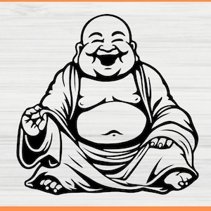 Laughing Buddha SVG Bundle, Zen Meditation Cut File, Spiritual Yoga Cricut Design, Namaste Buddhist Clipart PNG DXF