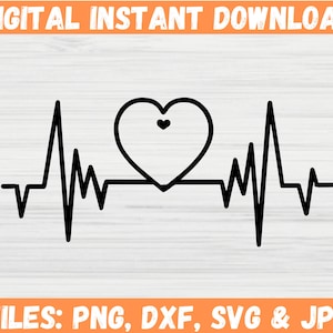 Nurse Life SVG Heartbeat Line, Medical Clipart, EKG Vector & Clipart, Heart Line Graphic, Heartbeat Valentine's SVG,Nurse life, Pulse Iron