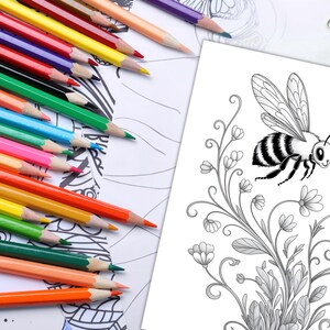 Bee and flower vine coloring pages
Bee and blooming roses coloring pages
Bee and floral garden illustrations
Bee with rose petals coloring
Bee and flower leaves coloring pages
Bee in a garden of blooms coloring
Bee and blossom scene coloring pages
Bee flying with petals coloring pages