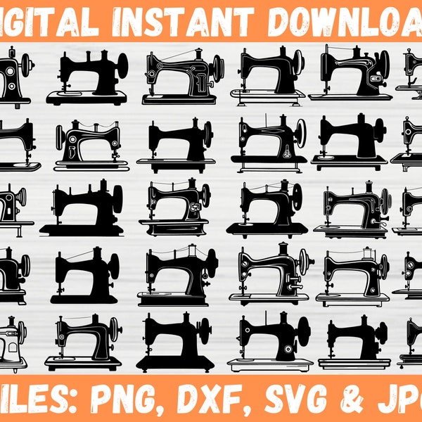 Paquete SVG de máquina de coser - Costura, Hilo, Edredón a medida Costura Costurera Archivos de corte vectorial para Cricut Silhouette, Descarga instantánea