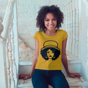 Afro Woman Cap Low Hat SVG, Beau paquet de silhouette afro-américaine, Black Queen Melanin Vector, Afro Hair Girl Cricut Files pour Svg image 7