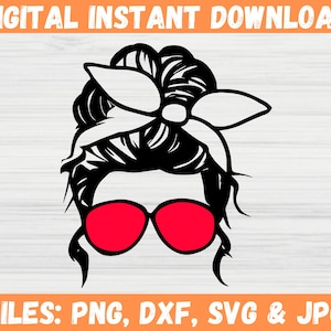 Messy Bun SVG, Soccer Mom Life Bun Hair, Messy Bun Svg, Png, Momlife with Glasses SVG, Kid Life Svg, Mom skull svg, black woman svg