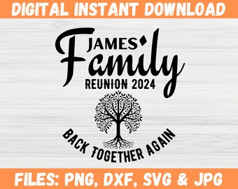 Albero genealogico SVG per magliette, design per weekend di riunione, albero genealogico SVG personalizzato, ricordo dell'unità, file Silhouette Cricut