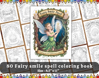 Adult Fairy Coloring Pages, Fantasy Fairy Printable PDF, Relaxing Grayscale Coloring Book