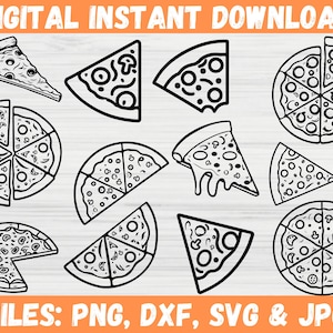 Pizza SVG Bundle|Pizza Clipart| Fast Food PNG| Pizza Lover, Pizza Slice svg| Pepperoni Pizza for Silhouette, Cut File, Pizza Art Dinner