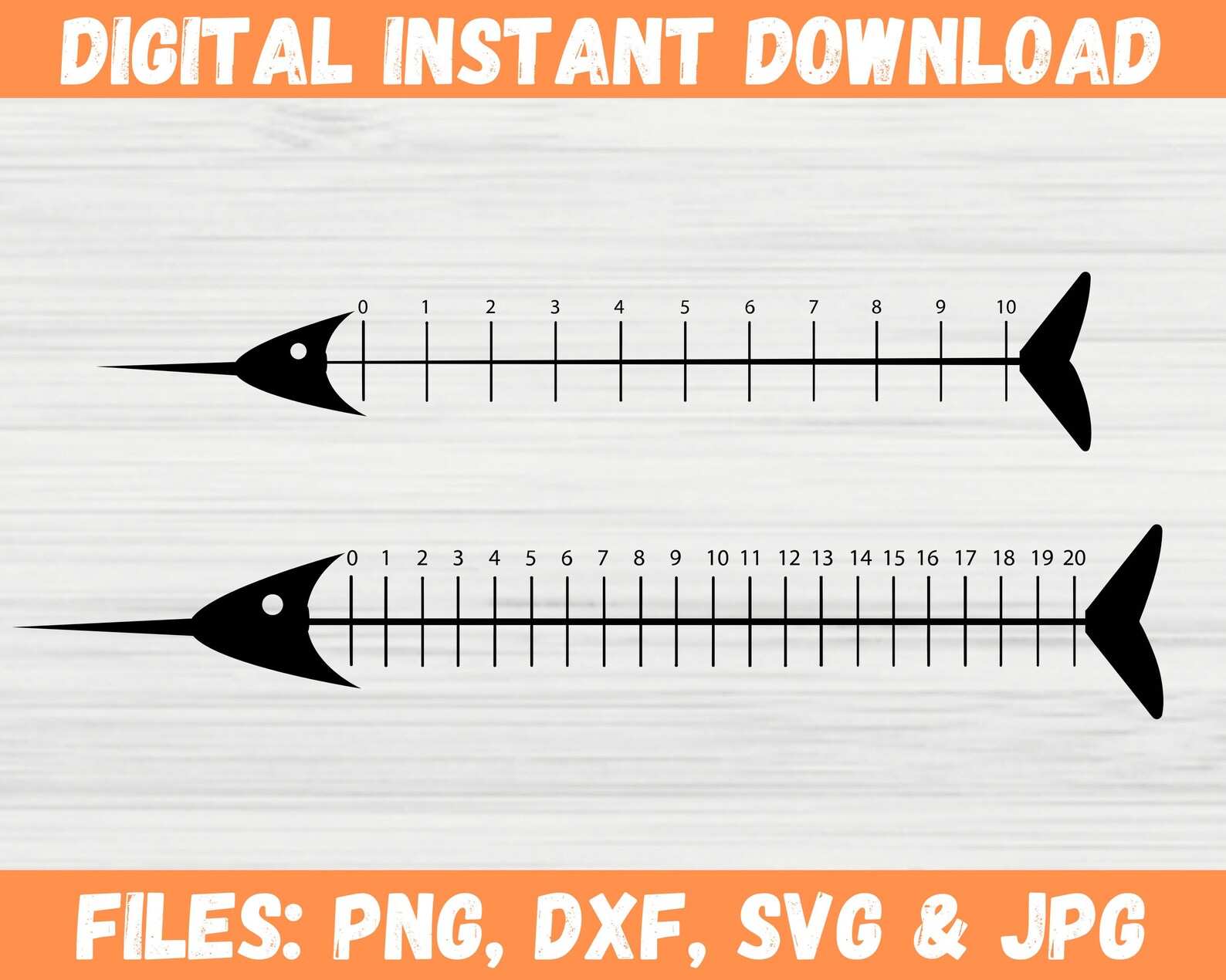 Fish Ruler Svg, Fisherman's Ruler Measure Svg, Fish Measuring Board ...